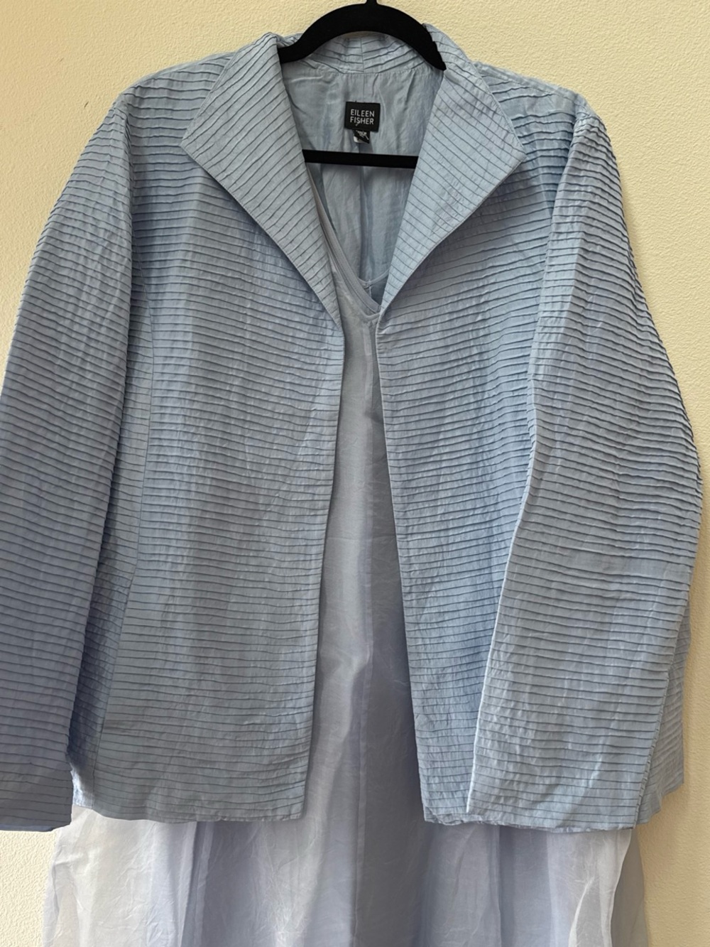 Eileen Fisher Powder Blue Maxi Dress with Coordinating Jacket - Picture 3 of 8